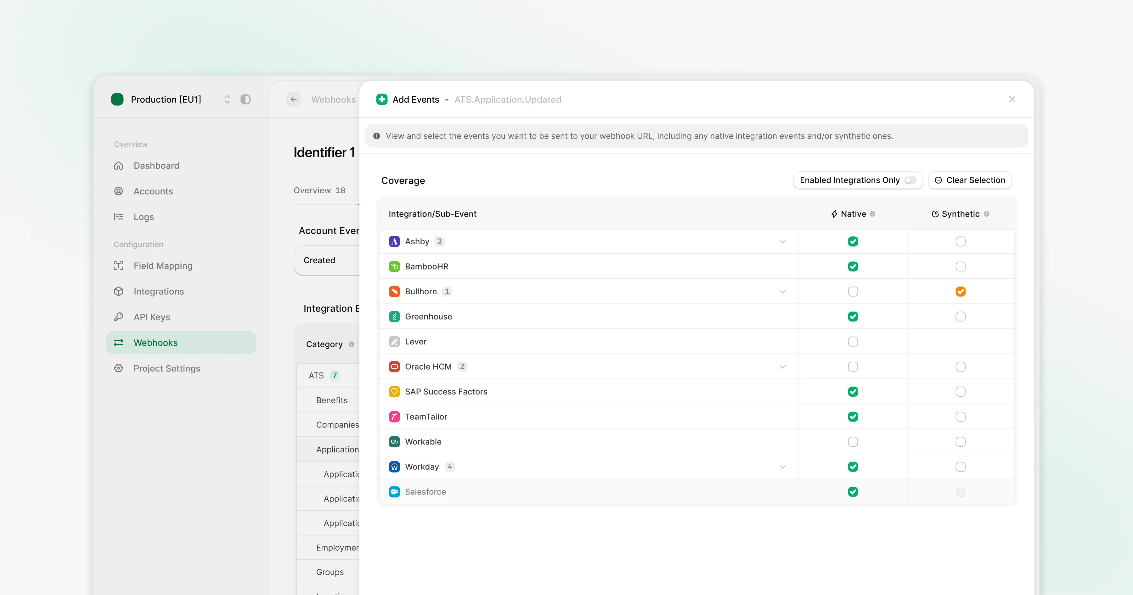 Unified Webhook with support for provider-level Native & Synthetic subscriptions