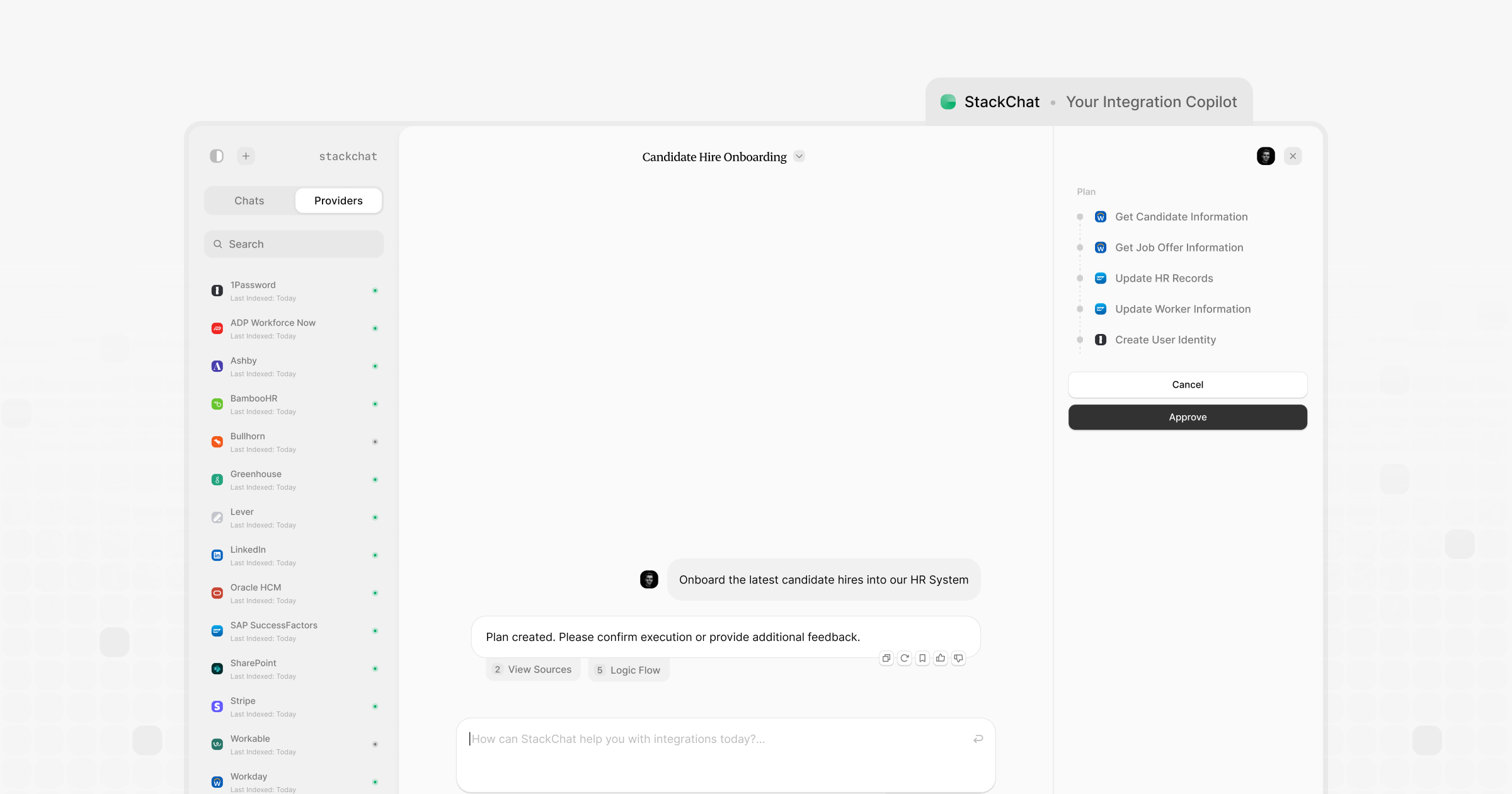 StackChat v1 interface
