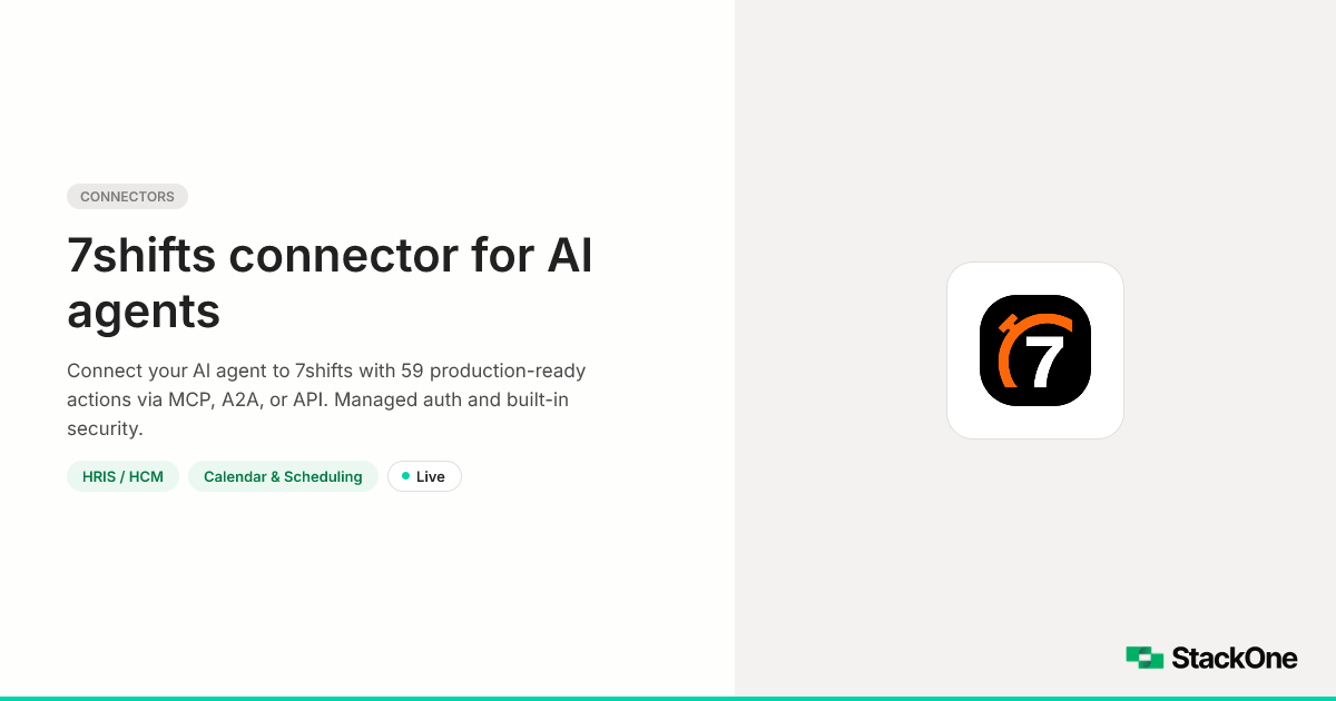 7shifts Integration for AI Agents (59 Actions) | StackOne
