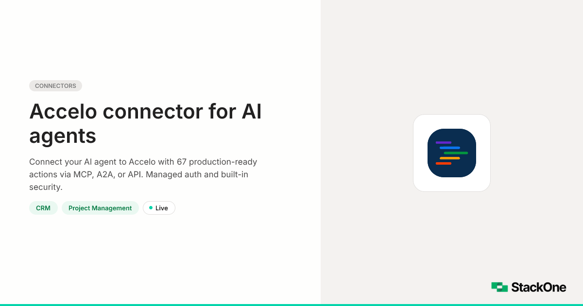 Accelo Integration for AI Agents (67 Actions) | StackOne
