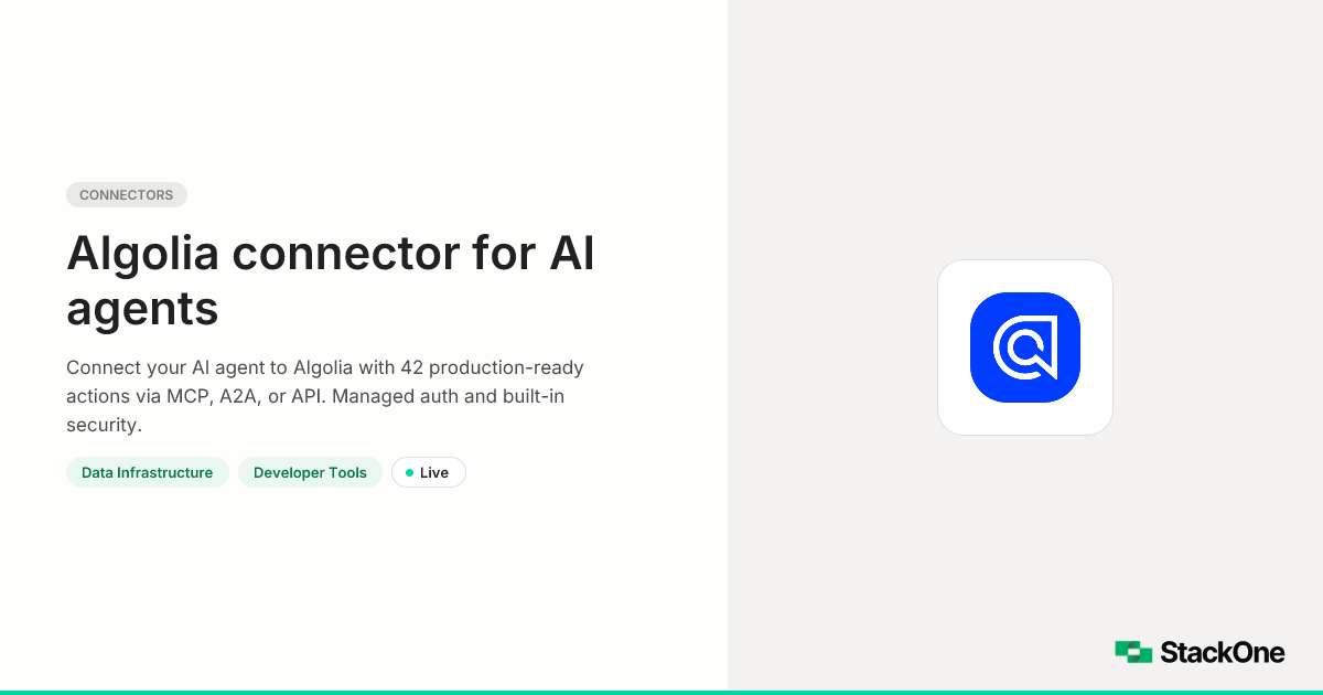 Algolia Integration for AI Agents (42 Actions) | StackOne