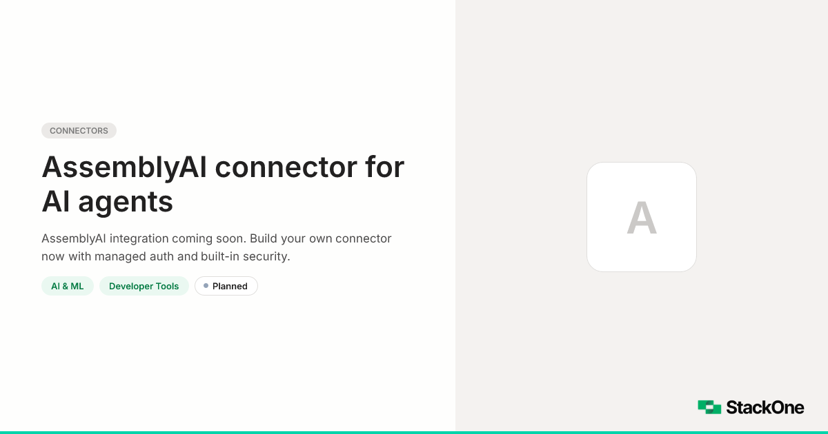 AssemblyAI Integration for AI Agents | StackOne