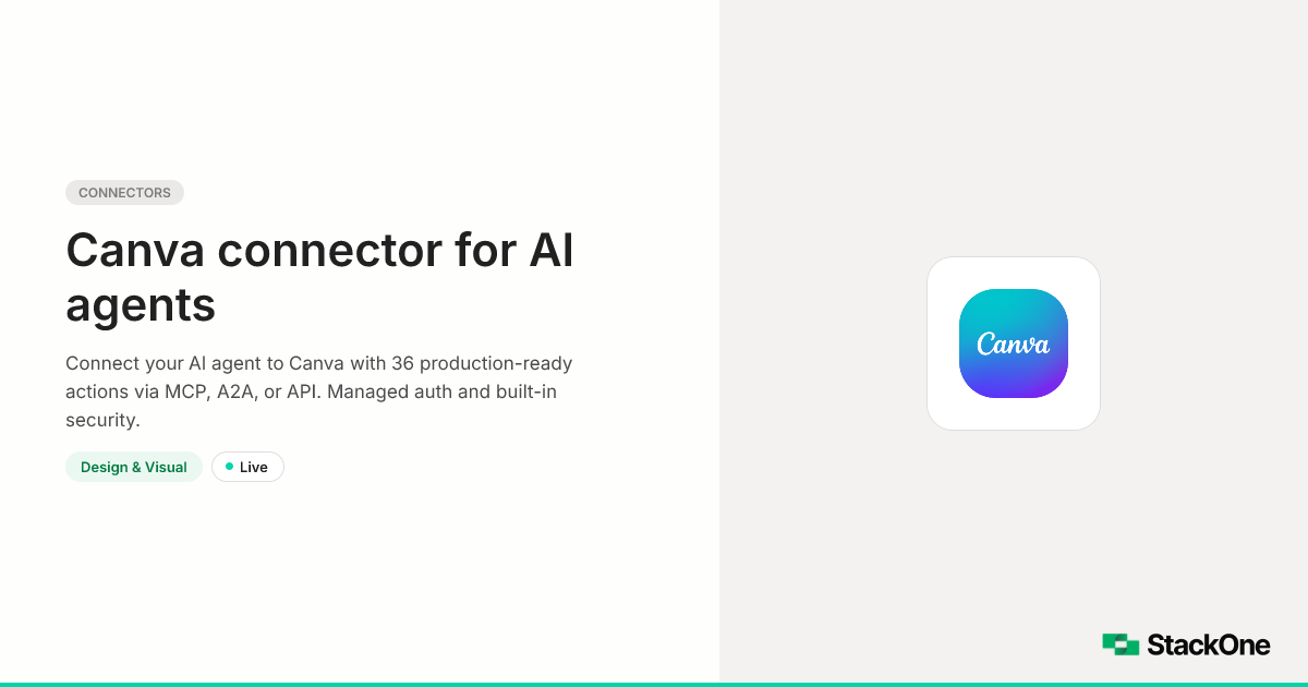 Canva Integration for AI Agents (21 Actions) | StackOne