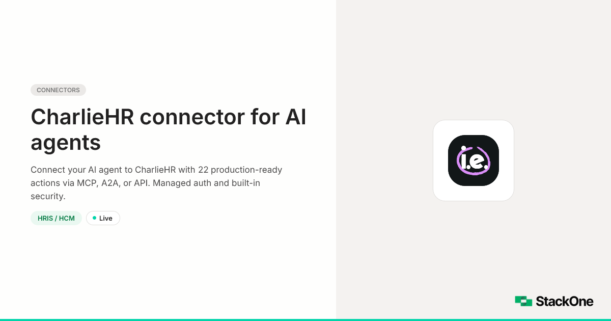 CharlieHR Integration for AI Agents (22 Actions) | StackOne
