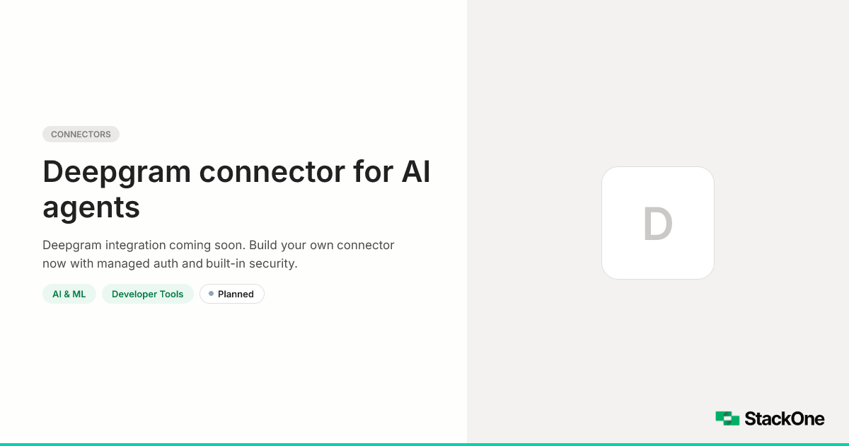 Deepgram Integration for AI Agents | StackOne