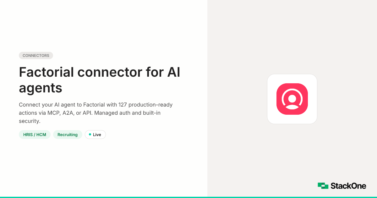 Factorial Integration for AI Agents (127 Actions) | StackOne