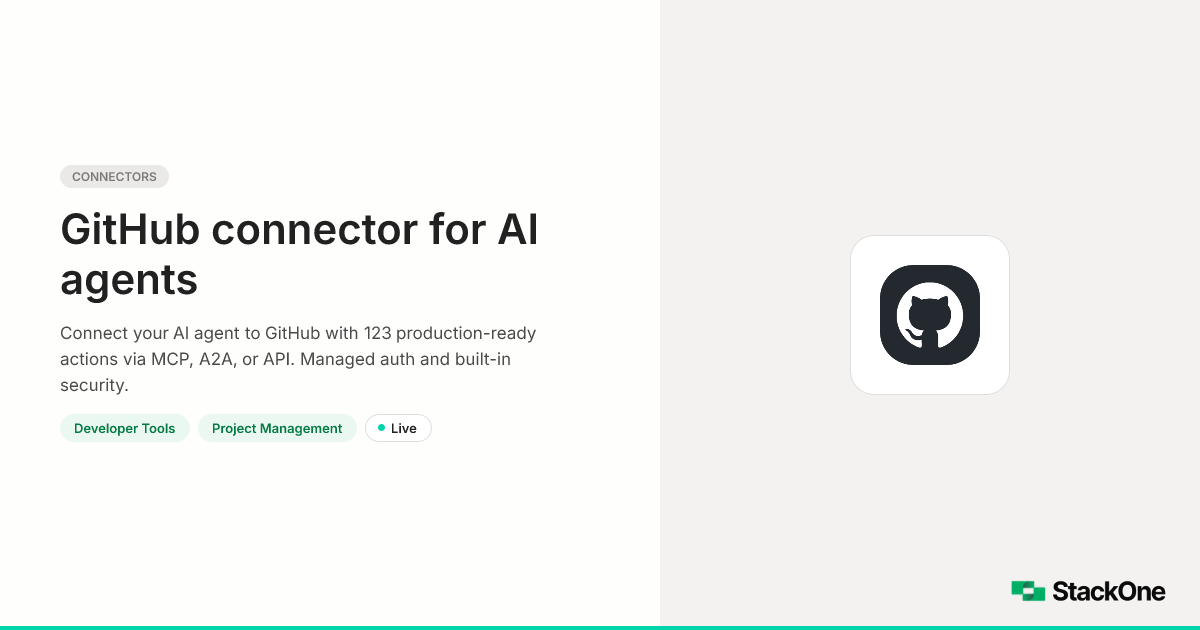 GitHub Integration for AI Agents (92 Actions) | StackOne