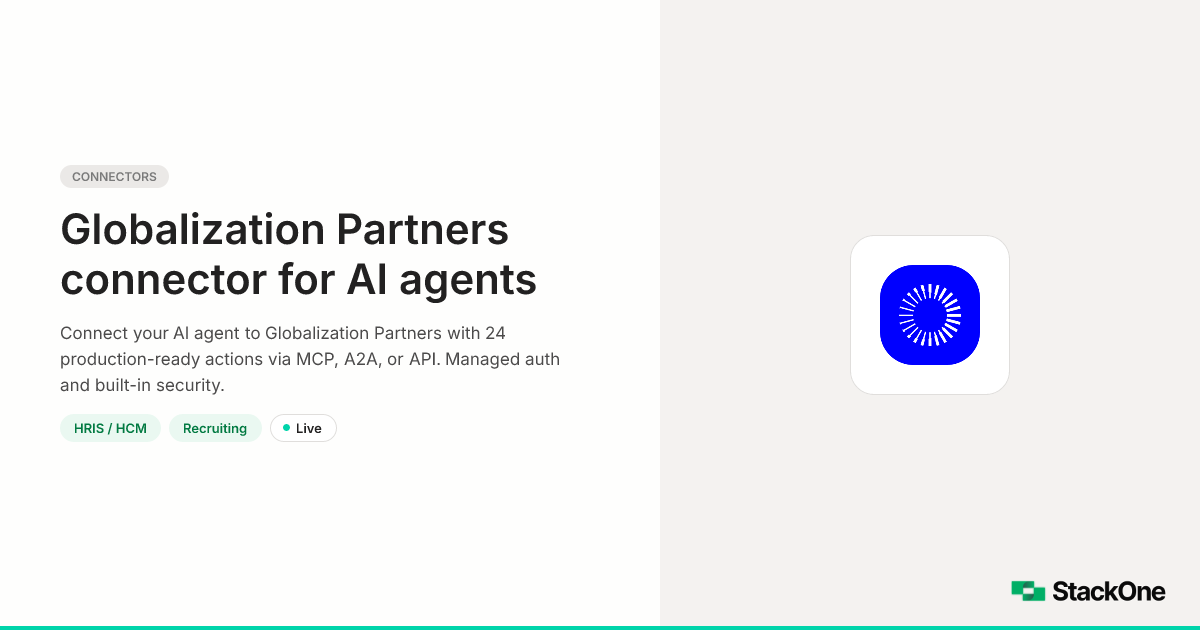 Globalization Partners Integration for AI Agents (23 Actions) | StackOne