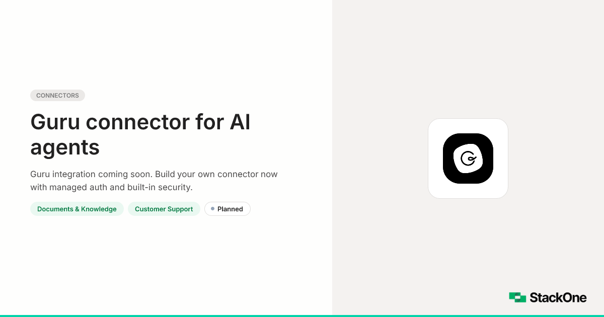Guru Integration for AI Agents | StackOne