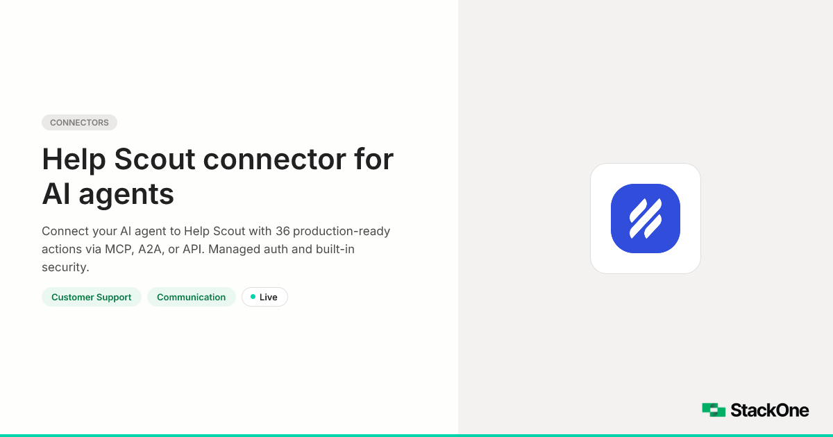 Help Scout Integration for AI Agents (36 Actions) | StackOne