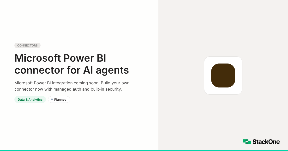 Microsoft Power BI Integration for AI Agents | StackOne