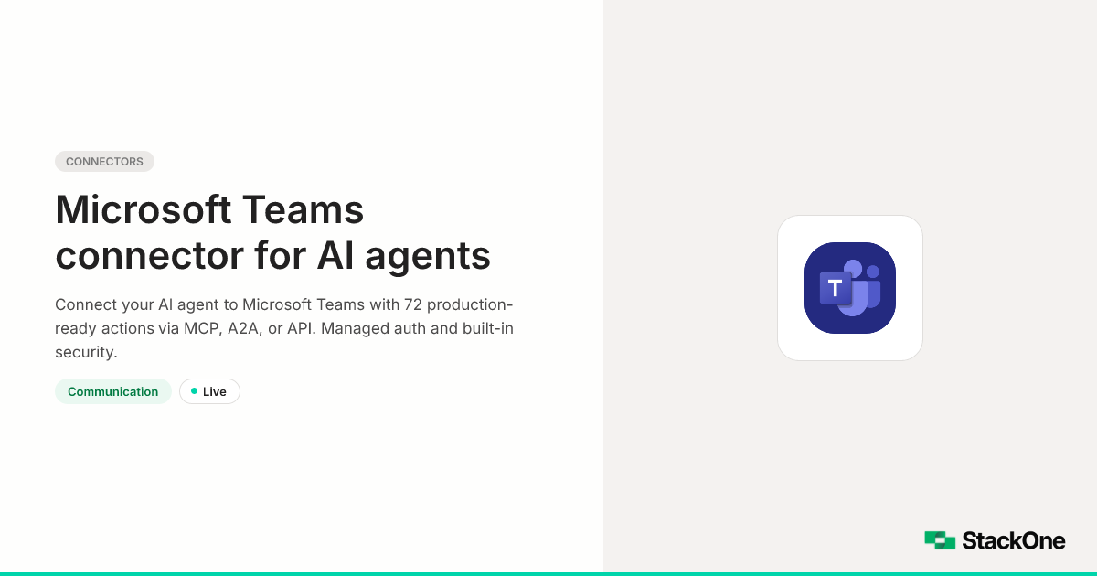 Microsoft Teams Integration for AI Agents (75 Actions) | StackOne