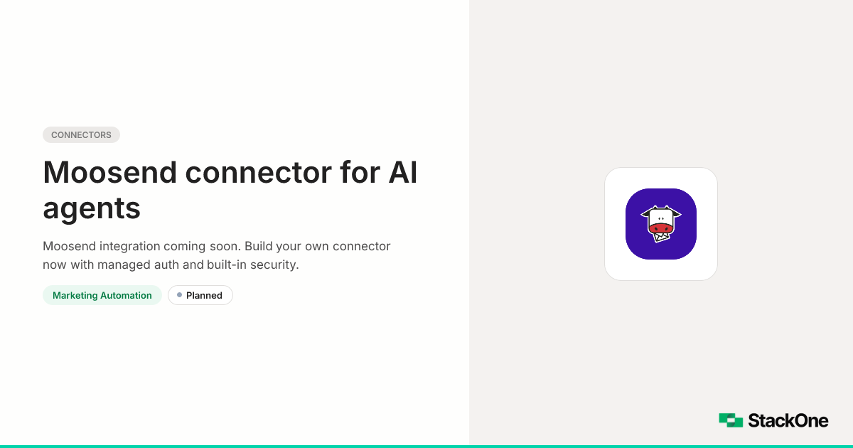 Moosend Integration for AI Agents | StackOne
