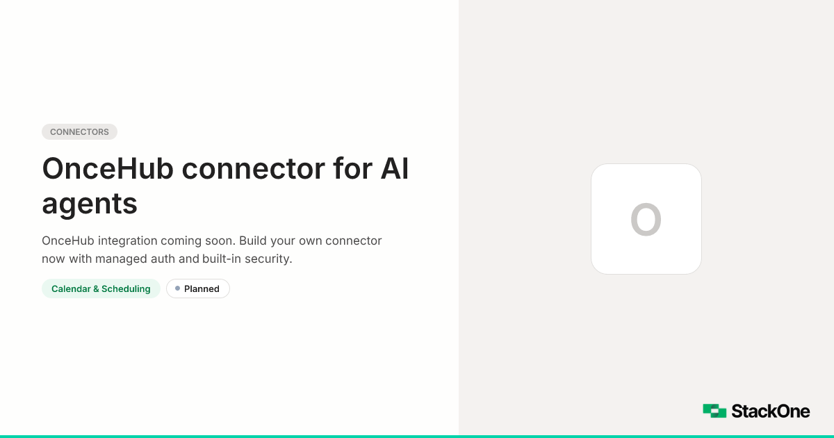 OnceHub Integration for AI Agents | StackOne