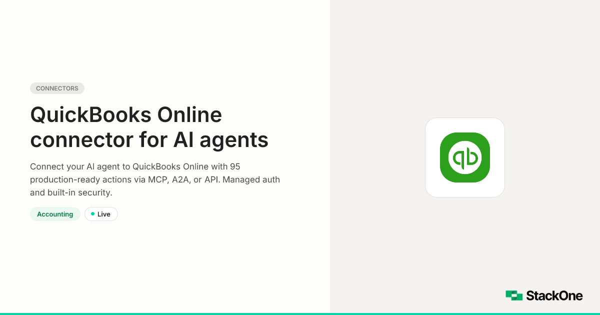 QuickBooks Online Integration for AI Agents (95 Actions) | StackOne