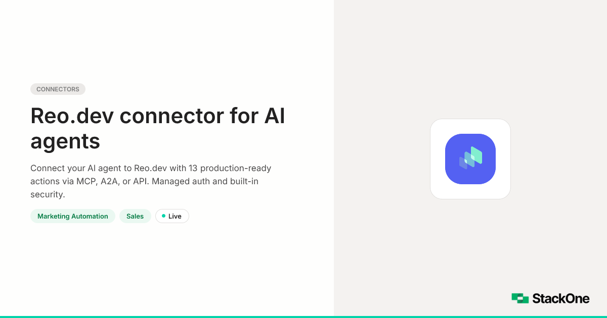 Reo.dev Integration for AI Agents | StackOne