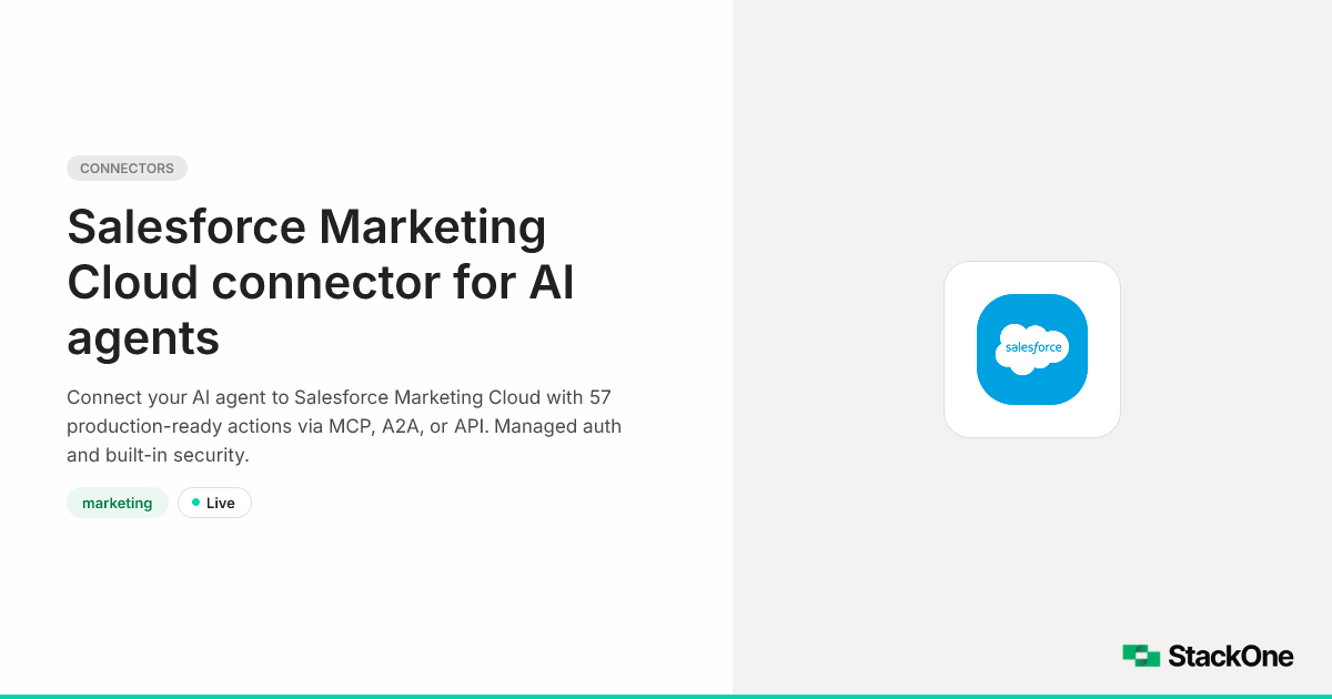Salesforce Marketing Cloud AI Agent Integration (50 Actions) | StackOne