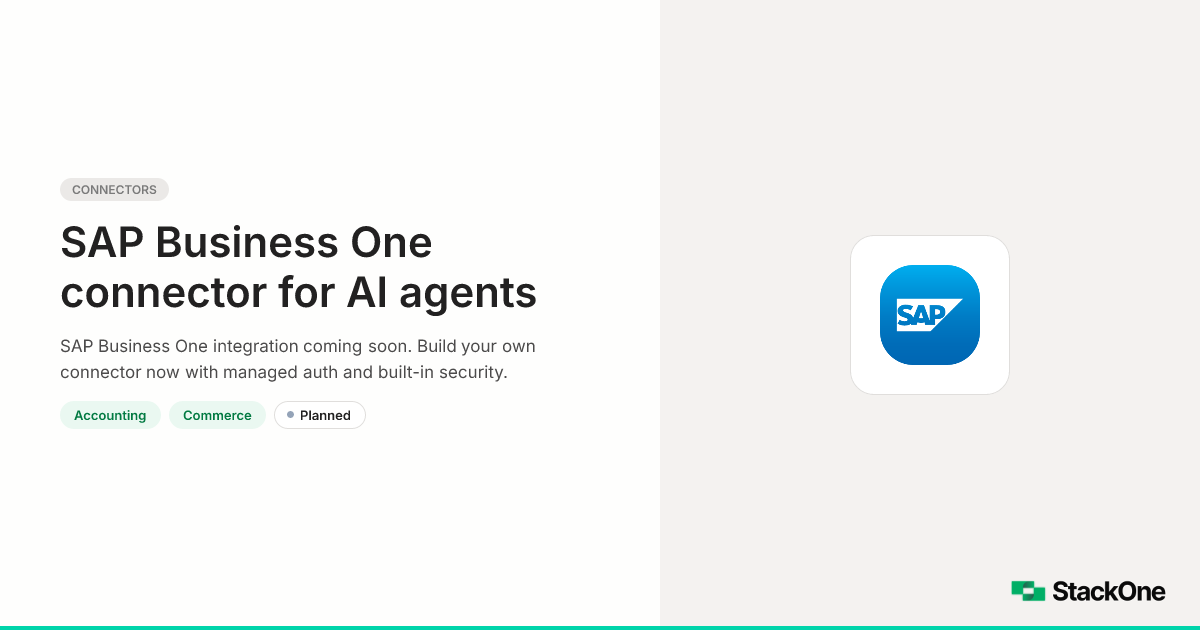 SAP Business One Integration for AI Agents | StackOne