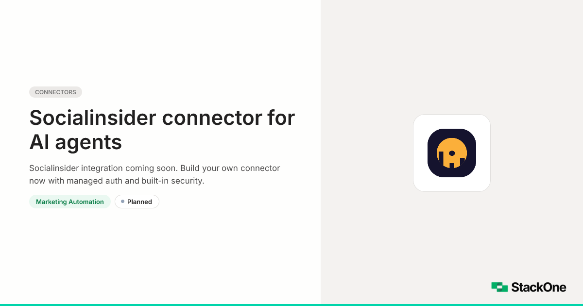 Socialinsider Integration for AI Agents | StackOne