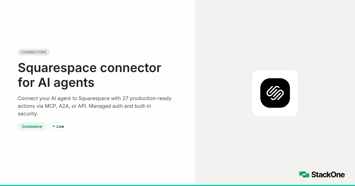Squarespace Integration for AI Agents (27 Actions) | StackOne