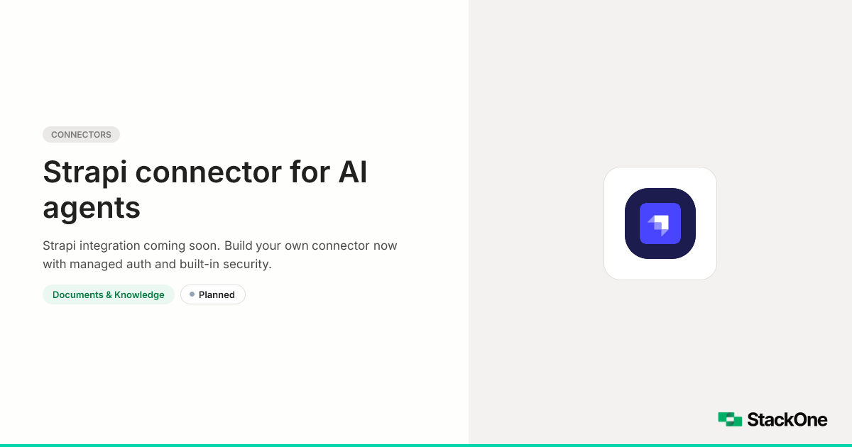 Strapi Integration for AI Agents | StackOne