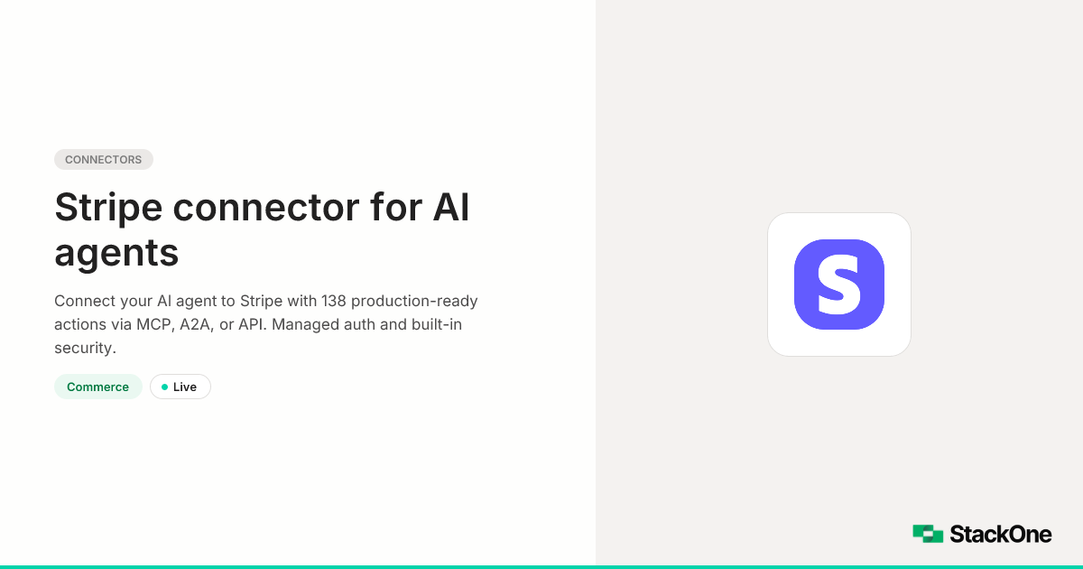 Stripe Integration for AI Agents (133 Actions) | StackOne