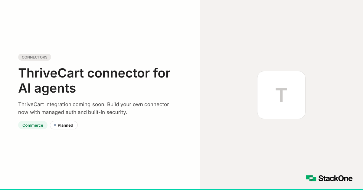 ThriveCart Integration for AI Agents | StackOne