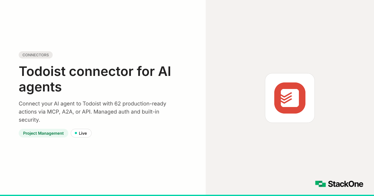 Todoist Integration for AI Agents (52 Actions) | StackOne