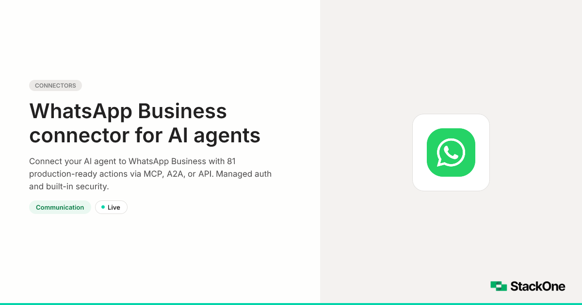 WhatsApp Business Integration for AI Agents (58 Actions) | StackOne
