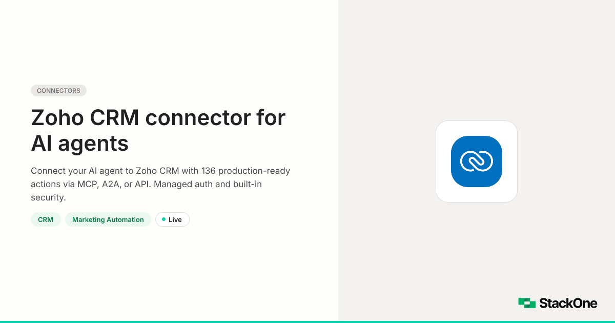 Zoho CRM Integration for AI Agents (127 Actions) | StackOne